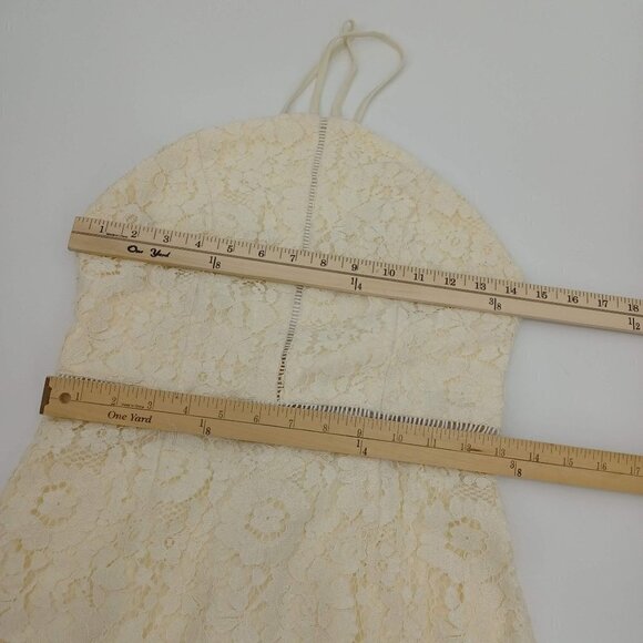 Superdown Shea Lace Dress Ivory Women's M Bodycon Mini Halter Party Cocktail - Picture 10 of 11